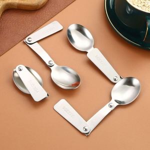 Cucharas Plegables de Acero Inoxidable, Cuchara de Café Portátil Plegable en 3 Partes para Viajes y Picnic - Product Image 2