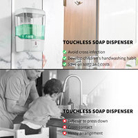 Distributeur automatique de savon mousse mural - Distributeur de savon à capteur en acier inoxydable pour salle de bain d'hôtel, détection de mouvement, design rechargeable