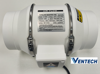 Ventilateur en ligne à flux mixte : Connexion directe au conduit, bon débit d'air pour salle de bain, cuisine, chambre d'hôtel, ventilation générale.