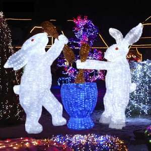 Custom Led Bunny Rabbit Light Christmas Holiday <b>Decorative</b> Lighting Motif Light for <b>Party</b> - Product Image 4