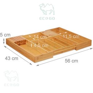 Professional Bamboo Kitchen Cutlery Organizer Expandable with <b>Knife</b> <b>Holder</b> 7 Compartments Utensil <b>Holder</b> - Product Image 4