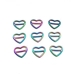 Fibbia in lega a forma di cuore cursori <span class=keywords><strong>per</strong></span> aggiustatori di <span class=keywords><strong>reggiseno</strong></span> 10mm clip in metallo lavabili <span class=keywords><strong>per</strong></span> costumi da bagno abbigliamento intimo - Product Image 2
