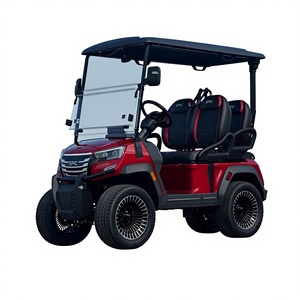 Carrito de golf eléctrico Epic Red de 6 asientos con toldo y asientos negros, al mejor precio del mercado, en venta. - Product Image 1