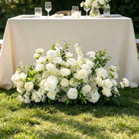 Vente en gros de fleurs artificielles réalistes pour mariage, fleurs bleues et blanches pour allée et centre de table pour événements de mariage