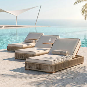 Cama de Exterior de Mimbre de Lujo, Muebles Contemporáneos para Piscina, Silla de Mimbre Comercial para Piscina, Muebles de Exterior para Hotel - Product Image 5