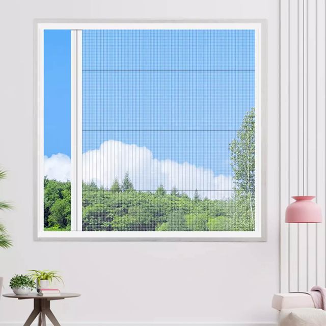 Anti-bugs Detachable Window Curtain Dreamy Vertical Blinds Pleated Mesh Screen Plain Aluminum BlackOut Waterproof Home Use