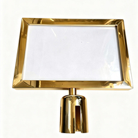 Support de signalisation de luxe doré A4 double face pour barrière de file d'attente d'hôtel ou de banque