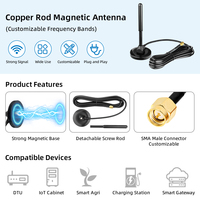 Antenne magnétique 4G LTE 700-2700 MHz 12 dBi omnidirectionnelle verticale longue portée SMA mâle pour routeur modem