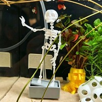 Squelette dansant transfrontalier imprimé en 3D PLA, diffuseur de bulles et ornement d'aquarium moderne et minimaliste