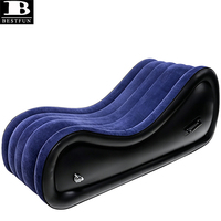 Canapé gonflable ergonomique portable en forme de S pour couples, chaise longue pour améliorer l'intimité, coussin de lit en velours pour rapports sexuels