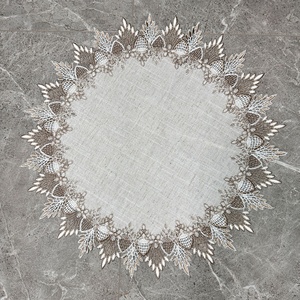 Nuovo Tappetino da Tavolo in <span class=keywords><strong>Pizzo</strong></span> Stile Europeo <span class=keywords><strong>e</strong></span> <span class=keywords><strong>Tovaglia</strong></span> Rotonda in Tessuto Imitazione <span class=keywords><strong>Lino</strong></span> per Casa, Direttamente dal Produttore - Product Image 3