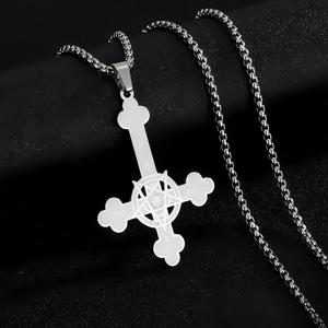 สร้อยคอจี้รูปดาวห้าแฉกแบบขายส่ง สไตล์โกธิค ซาตานิก สำหรับเป็นของขวัญผู้ชาย - Product Image 3