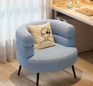 Fauteuil individuel style crème, fauteuil de loisirs en laine d'agneau pour salon, nouveau modèle 2025, chaise de maquillage pour chambre à coucher et coiffeuse - Product Image 5