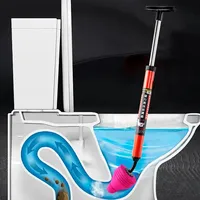 Déboucheur de canalisations à air haute pression portable en plastique pour toilettes, déboucheur de tuyaux de salle de bain, ventouse de nettoyage de canalisations en PP
