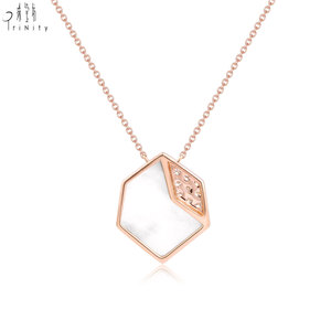 คอลเลกชั่นใหม่งานแฮนด์เมดสร้อยคอจี้เพชรธรรมชาติสีขาวมุกแท้18K - Product Image 3