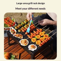 Barbecue Zibo en acier noir sans fumée, multifonctionnel, pliable, portable, pour l'extérieur