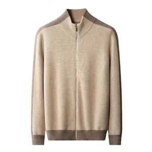 BSCI WRAP Certificarted เสื้อคาร์ดิแกนถักของผู้ชาย,เสื้อคาร์ดิแกนแบบสวมศีรษะอบอุ่นคอกลมผ้าแคชเมียร์แท้100% - Product Image 1