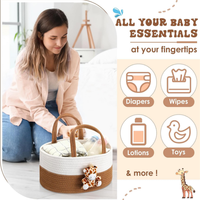 Panier de rangement moderne et portable en corde de coton pour chambre de bébé, organiseur multifonctionnel pour couches et articles de puériculture, idéal pour table à langer