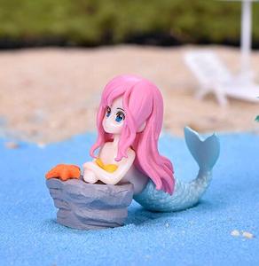 Magnifiques figurines de sirènes miniatures en résine peintes à la main pour filles d'été, mignonnes et adorables - Product Image 2