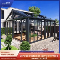 Véranda moderne en verre trempé triangulaire en alliage d'aluminium, insonorisée, pour chambre à coucher, jardin extérieur, terrasse, balcon