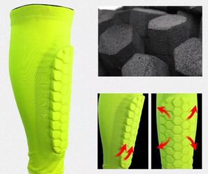 Protège-tibias de football anti-collision à logo personnalisé, avec manchon de compression en nid d'abeille et soutien du genou - Product Image 6