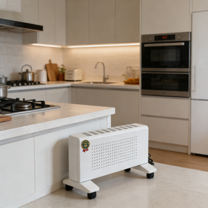 Radiateur électrique portable, chauffage d'appoint blanc sur roulettes pour la maison et le bureau - Product Image 4