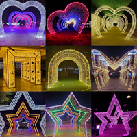 Tunnel lumineux LED géant 3D extérieur pour Noël, arche de chemin d'accès, étanche IP65, pour affichage commercial en rue, centre commercial, place publique, parc