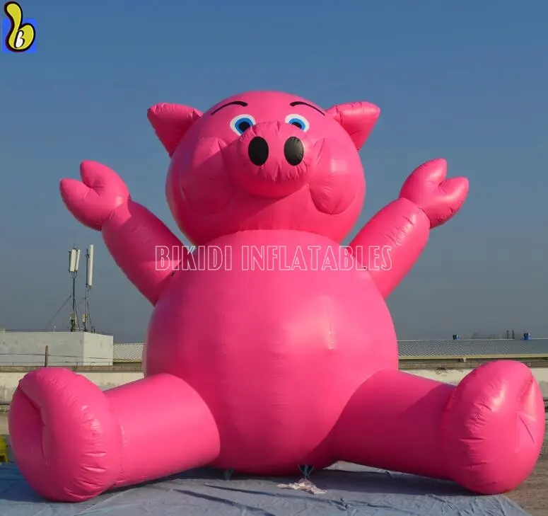 Globo inflable de tierra rosa, modelo gigante de cerdo inflable para Ad/evento/fiesta