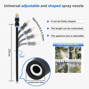 Pulvérisateur <span class=keywords><strong>de</strong></span> <span class=keywords><strong>jardin</strong></span> en plastique réglable basse pression DIY 16/33FT avec connecteur 3 voies et buse <span class=keywords><strong>de</strong></span> brumisation fine pour mini-système d'irrigation <span class=keywords><strong>de</strong></span> <span class=keywords><strong>jardin</strong></span> - Product Image 2