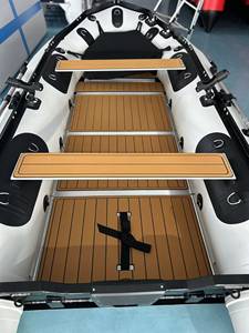 Bote Inflable Reachsea <span class=keywords><strong>de</strong></span> PVC <span class=keywords><strong>de</strong></span> 1.2 mm con Cubierta <span class=keywords><strong>de</strong></span> Aluminio, <span class=keywords><strong>8</strong></span> Personas, 4.2 m, Color Negro y Gris Claro, Ideal con Motor para Pesca - Product Image 6