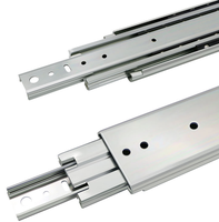 Glissières de tiroir télescopiques robustes JVSIN en acier laminé à froid de 45 mm avec fermeture amortie pour armoire de cuisine et table coulissante