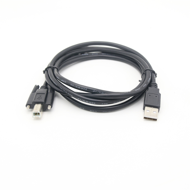 USB Type B 0.25m 0.5m 1m Printer Cable USB2.0 a Male to B Male Screws Lock Cabo 2.0 Wire for Computer and Barcode Scanner