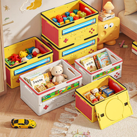 Boîtes de rangement pliables et empilables en plastique, étanches, avec couvercle, pour jouets, consoles de jeux, pour la chambre d'enfant
