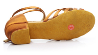 Chaussures de danse latine en satin à talons bas pour enfants pour filles chaussures de danse latine pour femmes adultes chaussures de danse sociale à semelle souple