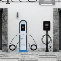 Station de recharge commerciale intelligente Tongxing 14 kW avec double connecteur Type 2 et RFID pour véhicules électriques, idéale pour les parkings