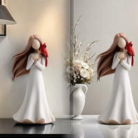 Nueva Estatuilla de Ángel con Corazón de Resina, Adorno Creativo para Decoración del Hogar, Regalo para Estante de Sala de Estar