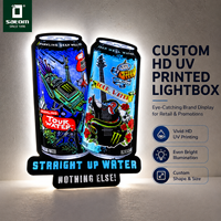 Boîte lumineuse personnalisée avec impression UV, panneau publicitaire pour boissons, pour la promotion de marques de détail