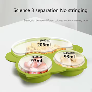 Vaisselle bébé en silicone antidérapante en forme de hibou personnalisée. Ensemble d'alimentation d'entraînement pour tout-petits avec ventouses. Vente en gros d pour enfants - Product Image 2