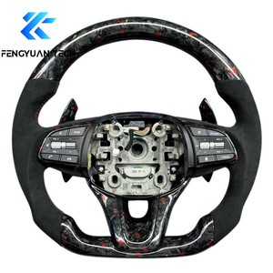 Volante de Cuero y Fibra de Carbono Forjado para <span class=keywords><strong>Hyundai</strong></span> <span class=keywords><strong>Genesis</strong></span> G70 G80 Coupé 2.0t/3.8 2014 2015 2013 2010 <span class=keywords><strong>2020</strong></span> 2023 2011 2022 - Product Image 5