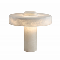 Lampe de bureau LED moderne nordique en marbre avec compatibilité E26 Lampe de table d'intérieur contemporaine avec base en marbre pour bureaux