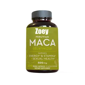 Strong Organic Maca Powder Capsules 500 mg Traditionally Used to Support Well-Being Energy and for Easier Digestion