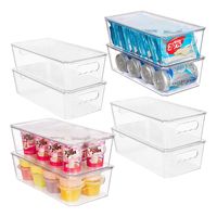 Boîte en plastique transparente pour réfrigérateur JX, rectangulaire, pour fruits et légumes, réfrigération, qualité alimentaire, empilable, rangement de cuisine