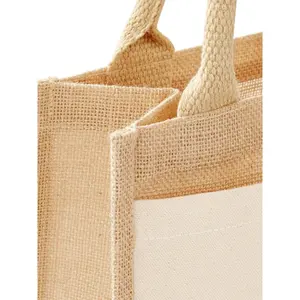 Borsa shopper in cotone e iuta midi, merchandising sostenibile - Product Image 4
