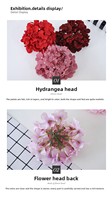 D213 Grosir Bunga Hydrangea Buatan 17cm 54 Kelopak, Laris Manis, Hydrangea Sutra Mekar Penuh-Tanpa Tangkai Bunga