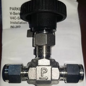 Vanne à aiguille Parker 4A-V4LN-SS 1/4 po avec raccord à ferrule en acier inoxydable - Product Image 1