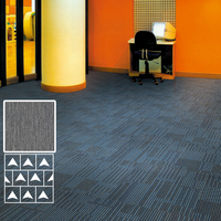 Dalles de moquette modulaires modernes 50x50cm pour salon, bureau, hôtel, avec support en PVC rayé, isolation thermique, moquette de sol