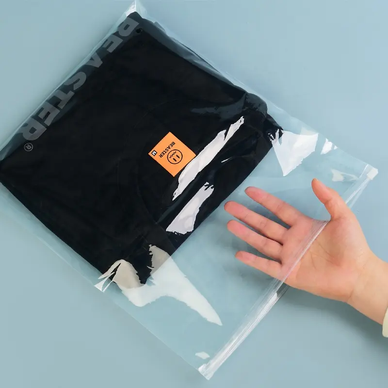 Hot bán Zip Ziplock con dấu nhựa trong suốt túi quần áo cho vải