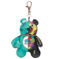 Porte-clés en peluche ours squelette cool, imprimé graffiti hip-hop, mini poupée ours, pendentif doux, breloque de sac, anneau porte-clés pour cadeau
