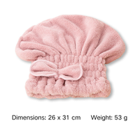 Turban séchant pour cheveux en velours corail, bonnet absorbant épais rose avec nœud, serviette de douche à séchage rapide, bonnet absorbant l'eau pour cheveux secs