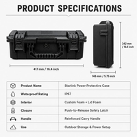 Étui de protection étanche IP67 pour Starlink Mini avec intérieur en mousse personnalisé pour le rangement du panneau solaire et des câbles sur trépied